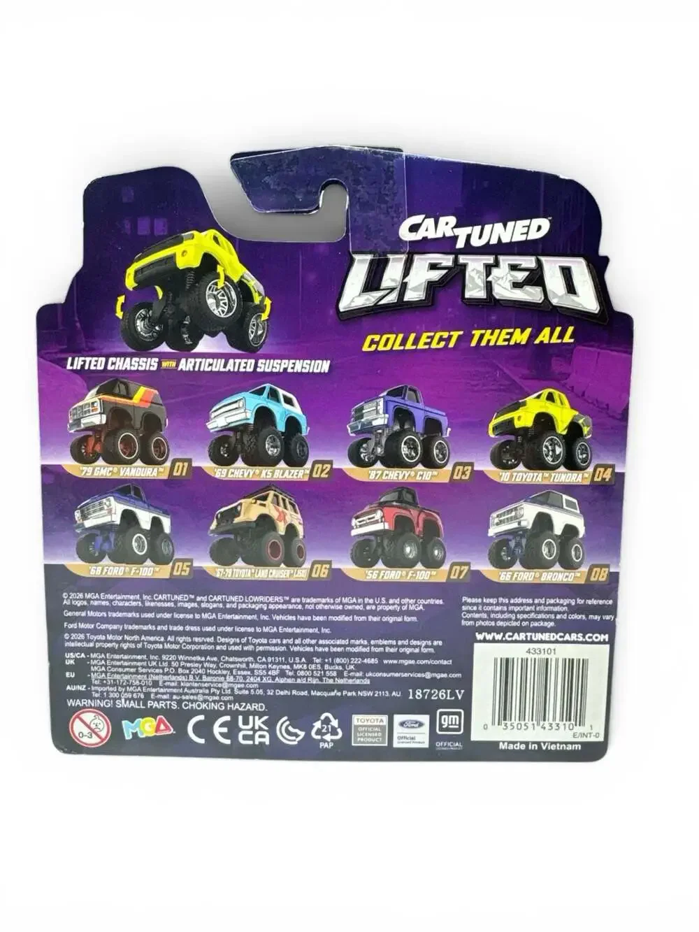CarTuned Lifted Series 1 Set of 3: '87 Chevy C10, '10 Toyota Tundra, '66 Ford Br
